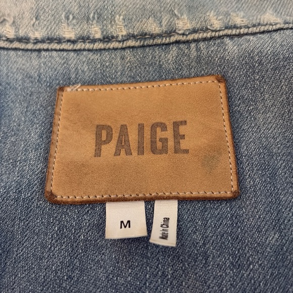 PAIGE distressed frayed adorable cropped jean jacket from Bloomingdale’s - Picture 11 of 15